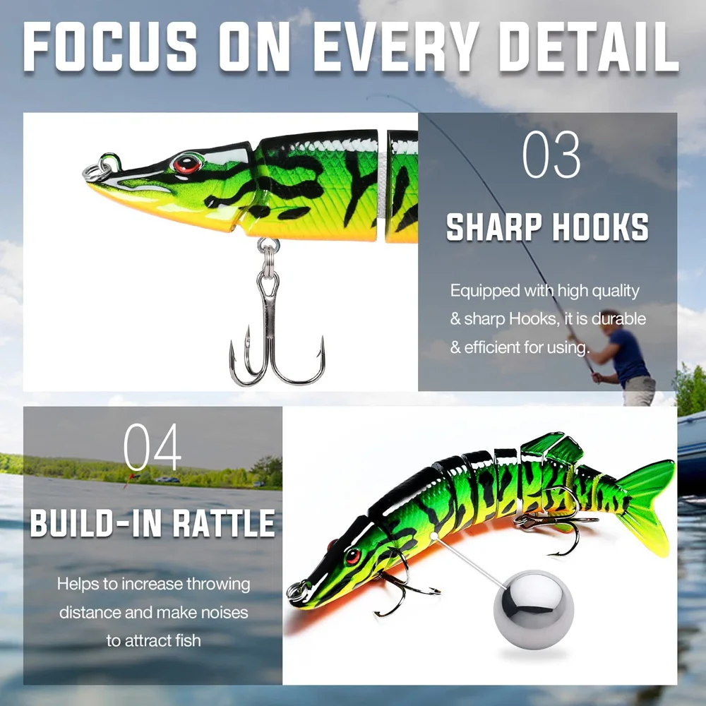 ANFS Fishing Lures for Bass Trout Multi Jointed Swimbaits Slow Sinking  Bionic Swimming Lures Bass Freshwater Saltwater Bass - AliExpress 18