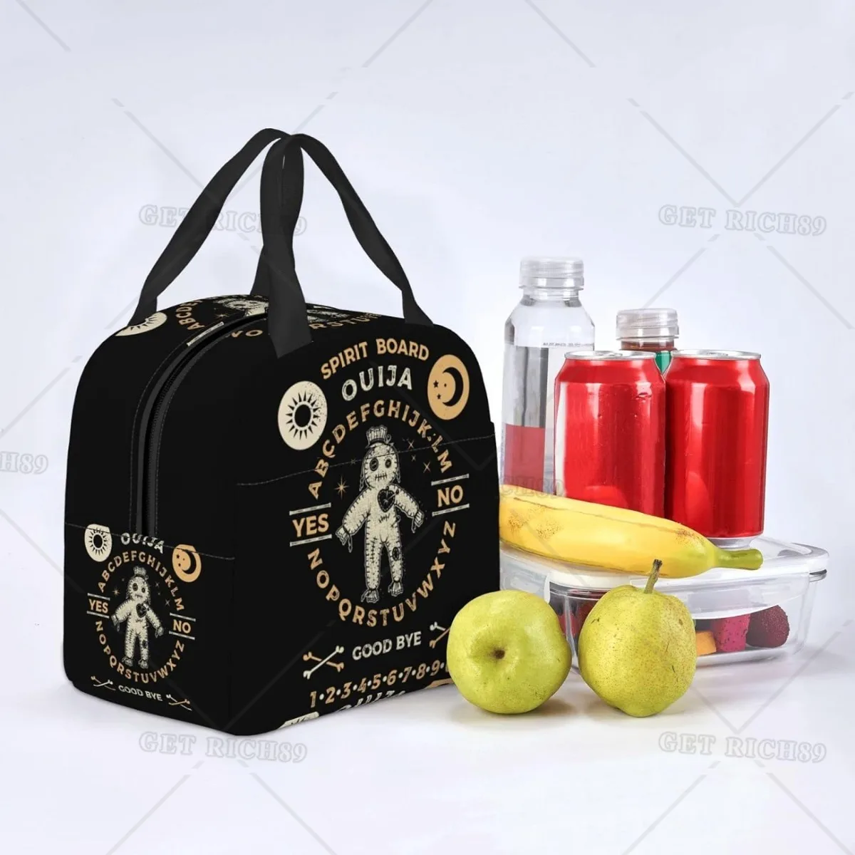 Goth Ouija Board Voodoo Doll Occultism Witchcraft Lunch Bag for Women Men Insulated Reusable Lunch Cooler Bag for Office Picnic