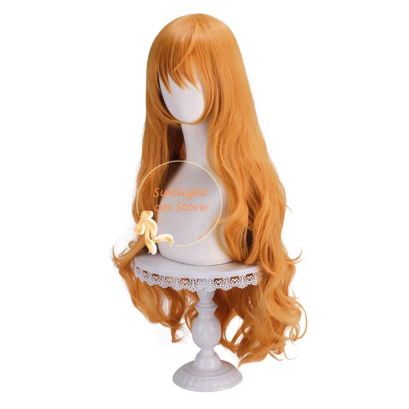 Hochwertige Anime Nami Cosplay Perücke 75cm lockig orange Erwachsene Nami Perücken hitze beständige Kunst haar Frauen Anime Perücken Perücke Kappe