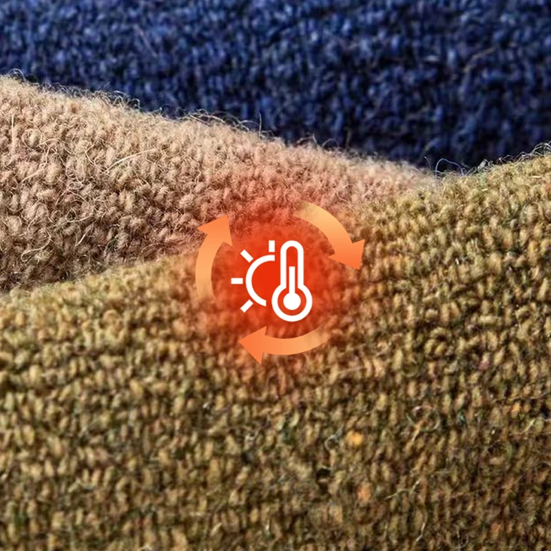 MiiOW Носки из мериносовой шерсти, кашемировые длинные носки, морозостойкие мужские зимние утепленные носки с подогревом, зимние сапоги, коричневые теплые носки-полотенца в стиле ретро