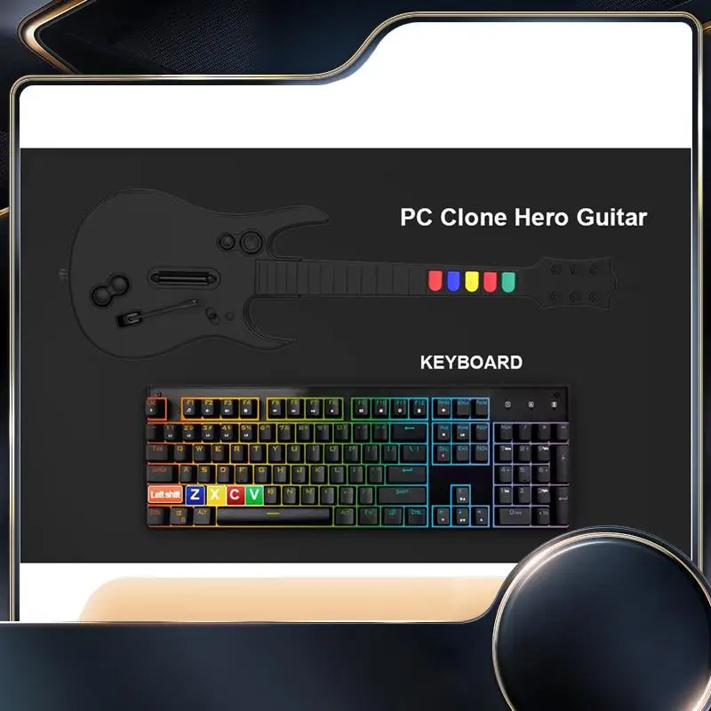 

2.4G Wireless Game Guitar Controller For PC PS3 Compatible With Clone Hero Rock Band Games Remote Joystick Console-N34R