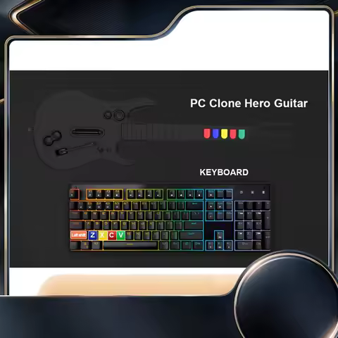 2.4G Wireless Game Guitar Controller For PC PS3 Compatible With Clone Hero Rock Band Games Remote Joystick Console-N34R