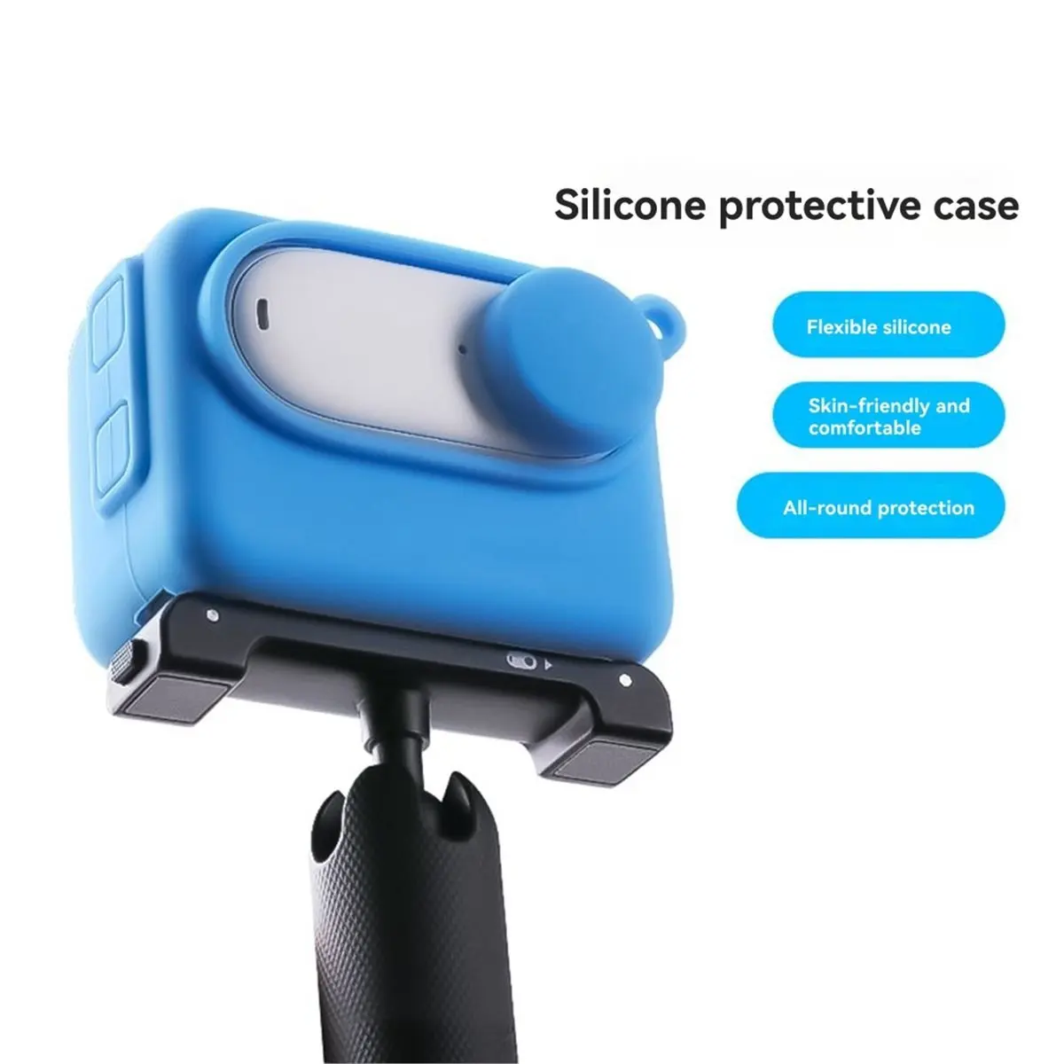 غطاء حماية لجراب السيليكون GO3/GO3S لكاميرا الإبهام GO3 ملحق حماية باللون الأزرق