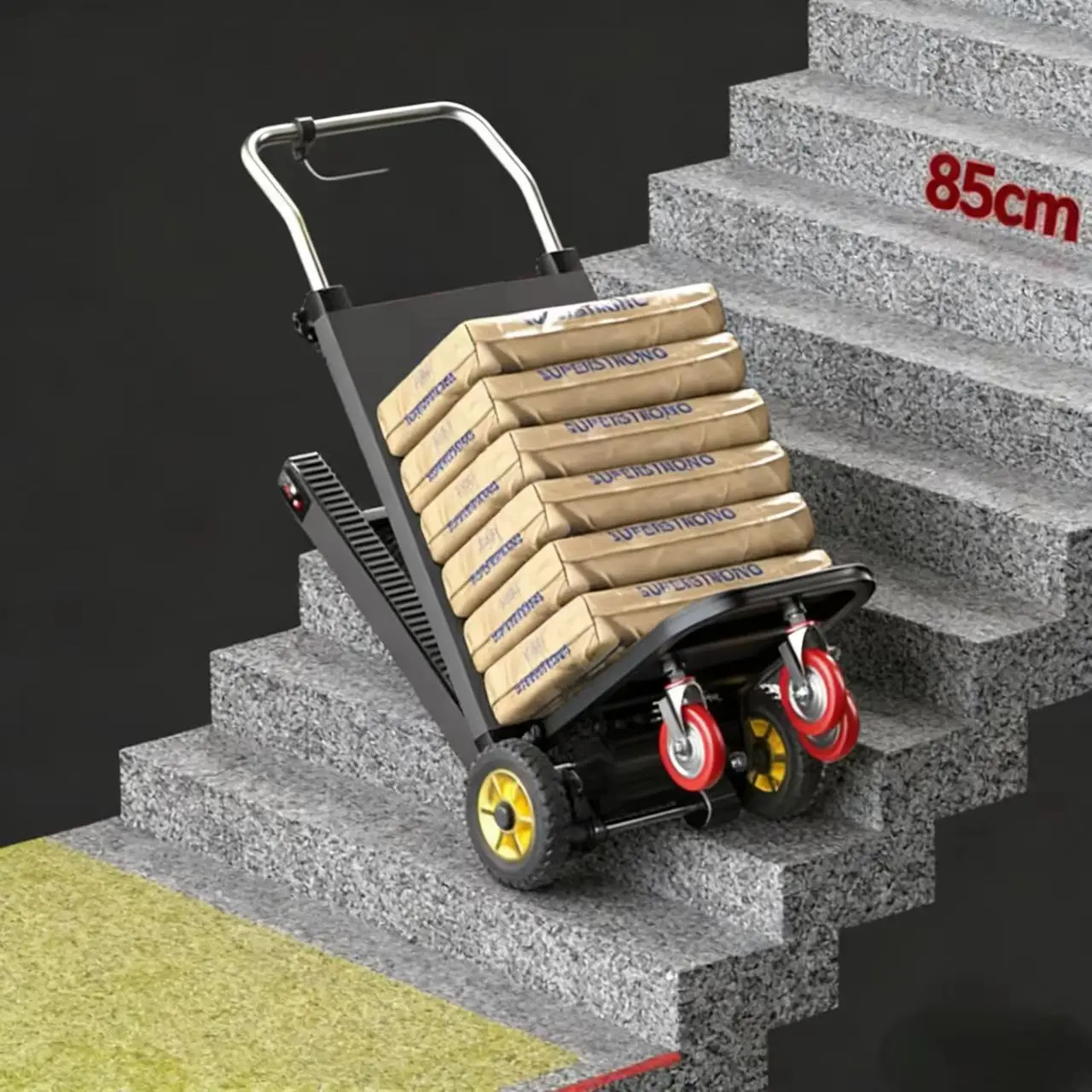 Foldable Silent Stair Cargo Hauling Conveyor Auto Loading Transport Tool For Construction Material Home Goods Moving