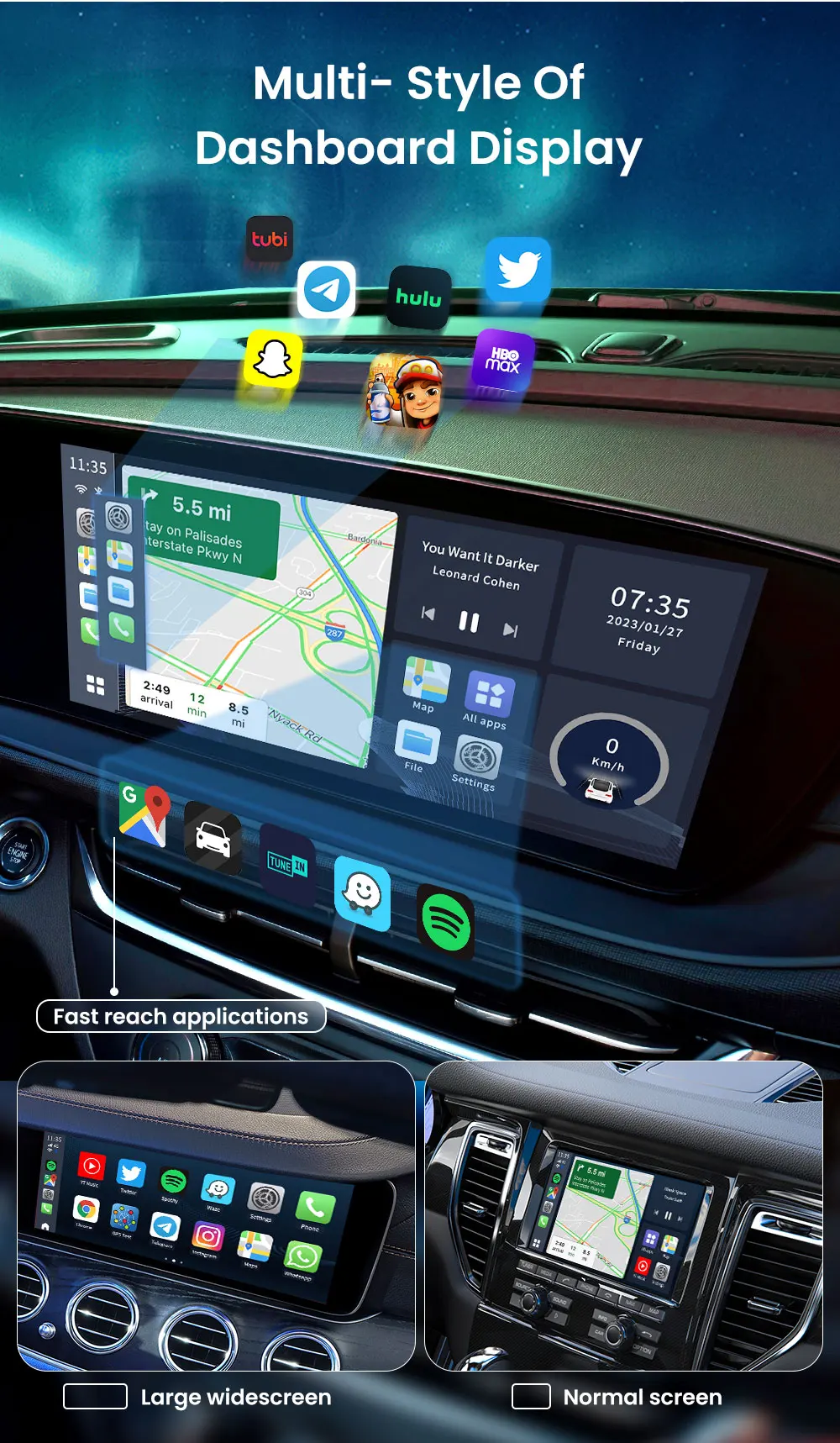 CarlinKit CarPlay Ai Box Android 13 SM6225 8 Cores 8G+128G Smart Android TV Box Wireless CarPlay Android Auto Support 512GB TF