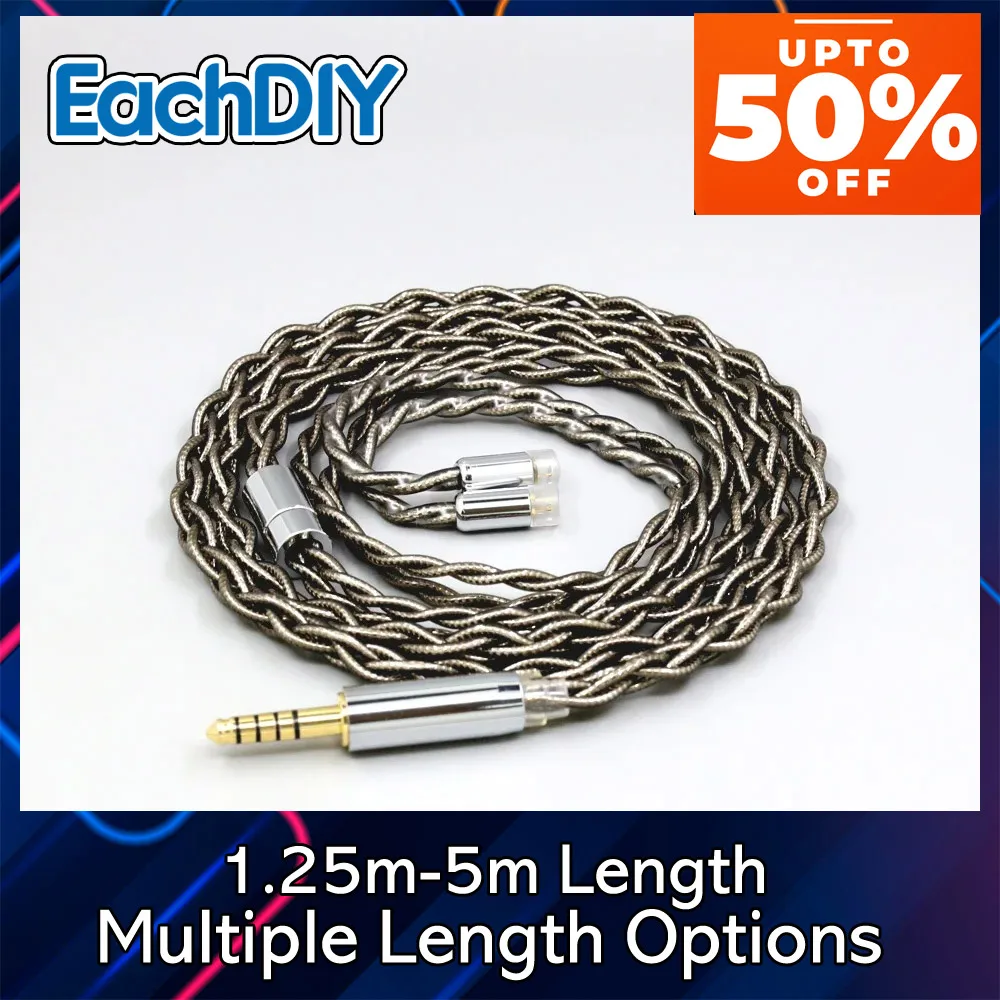 

Кабель для наушников из чистого серебра 99% с палладиевым графеновым покрытием для Sennheiser IE8 IE8i IE80 IE80s, металлический штекер 8202