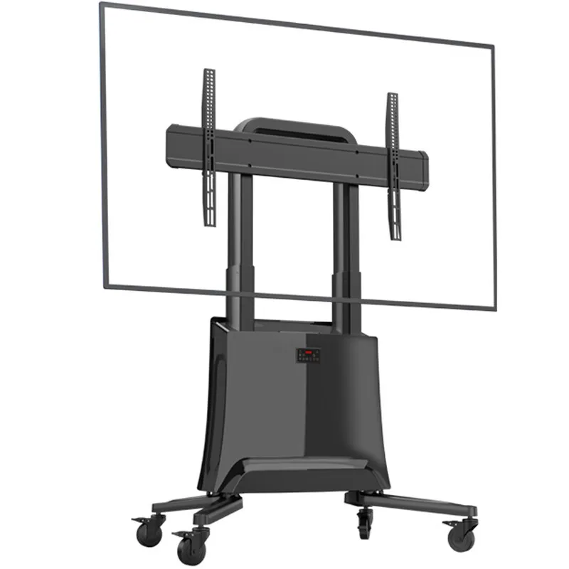 

75-120 inch large screen conference flat screen TV electric lift movable cart remote control G100