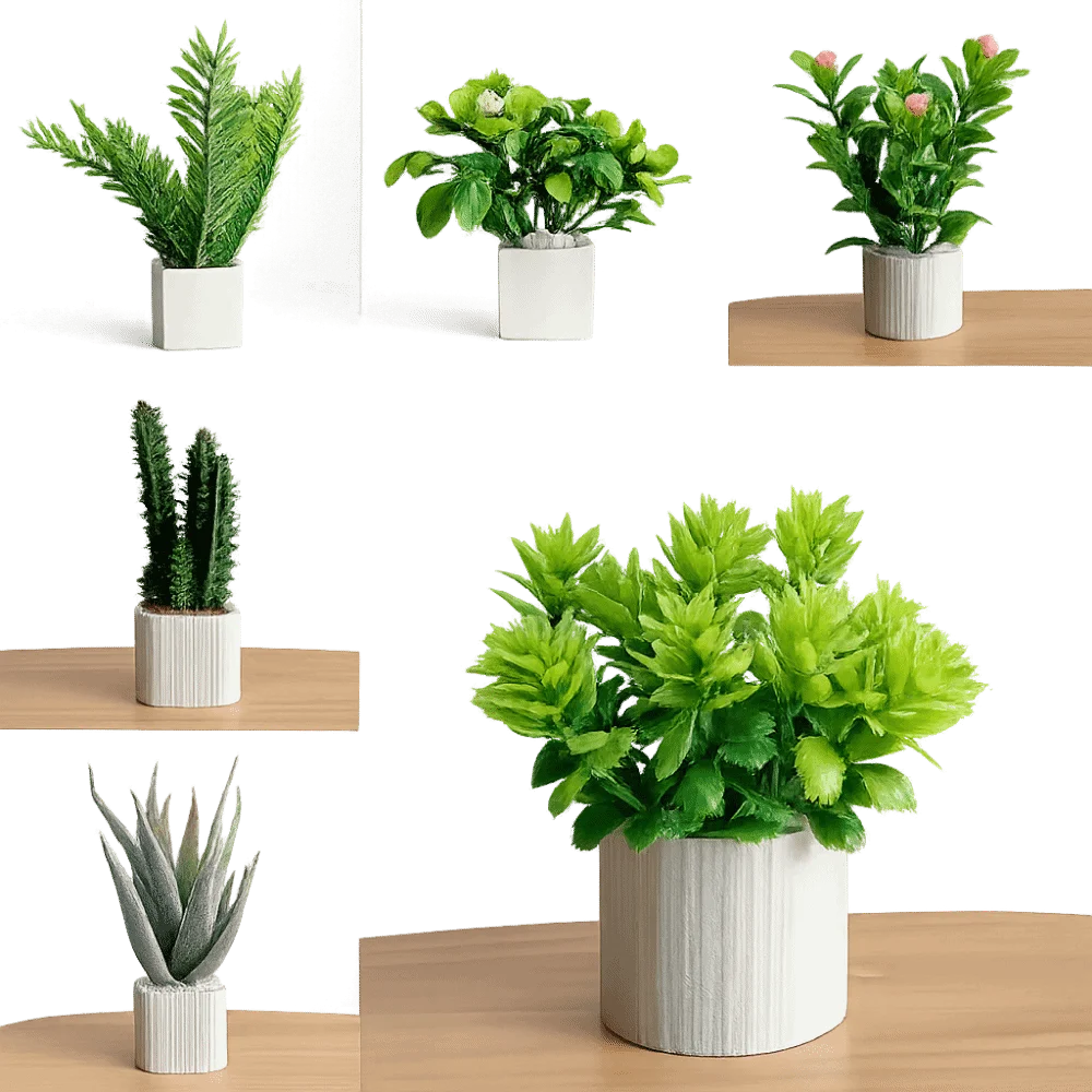 1:6 Maßstab Puppenhaus-Topfpflanze, Lebensechte Grüne Miniatur-Bonsai mit Grünen Blättern, Mikro-Landschaft für Puppenhaus-Garten, Mini-Blumentopf