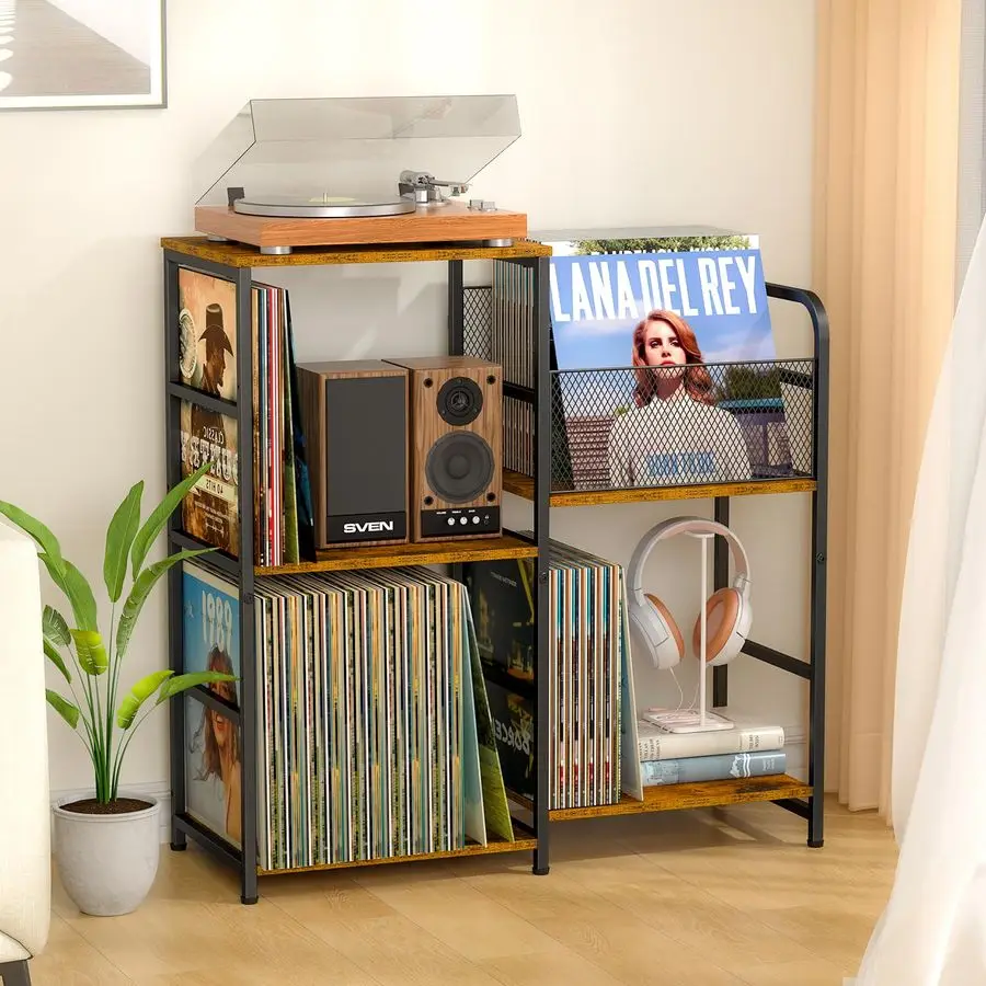 

Vinyl Record Stand Turntable Player Stand Storage Cabinet Holds 300 Albums