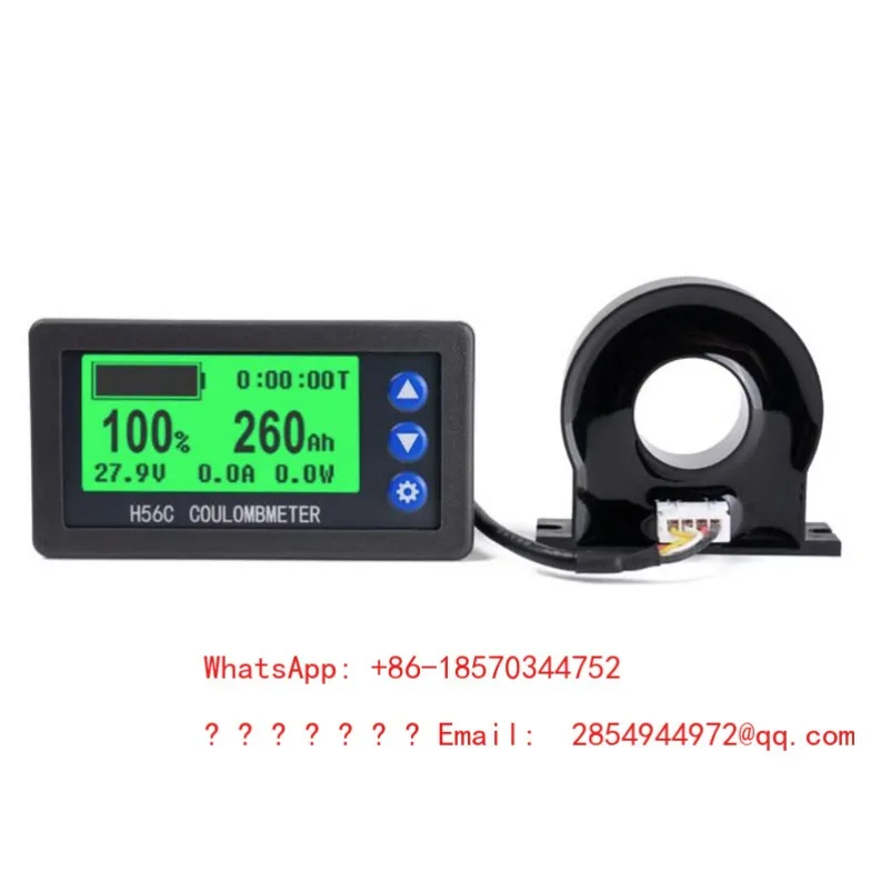 H56CH    Hall Sensor Coulomb Meter DC 9-100V 200A Capacity, with LCD Display