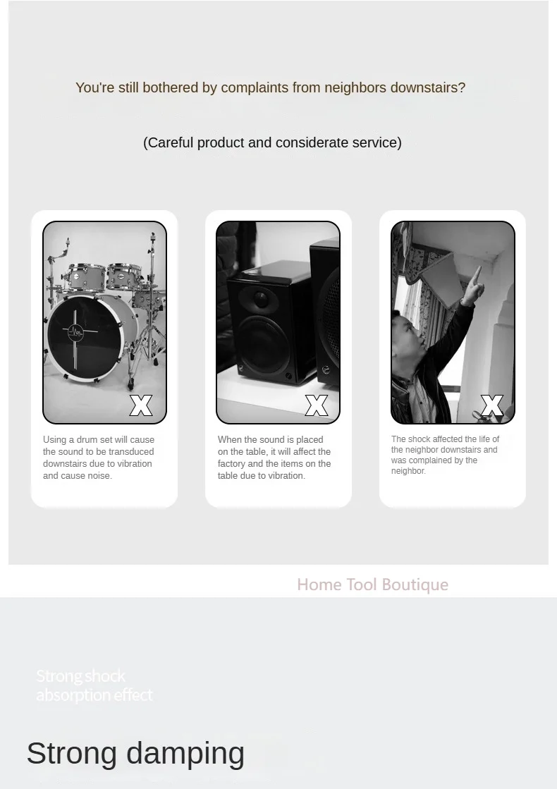 Drum Soundproofing Pad, Speaker Shock-Absorbing Pad, Piano Treadmill Soundproofing Pad, Shock-Absorbing Board High Density