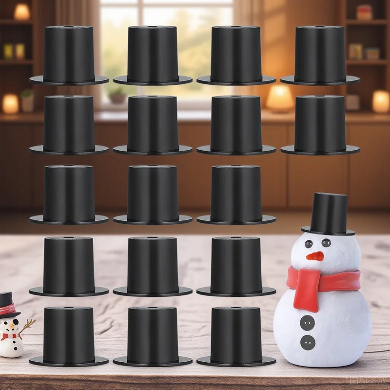 

50pcs Plastic Mini Clown Hats Top Hat for Snowman House Accessories Magician Party Favors Decor Multifunctional Miniatures