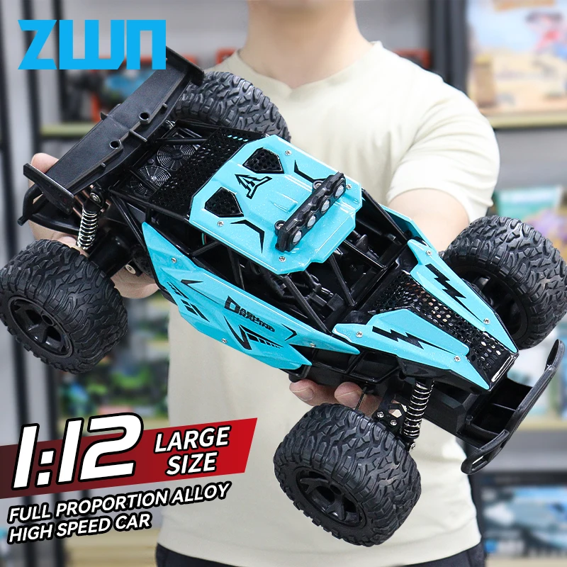 ZWN 1:12 1:16 20KM/H RC Car With LED Lights 2.4G Alloy Off-Road High Speed Vehicle Remote Control Cars Toys for Children Gifts