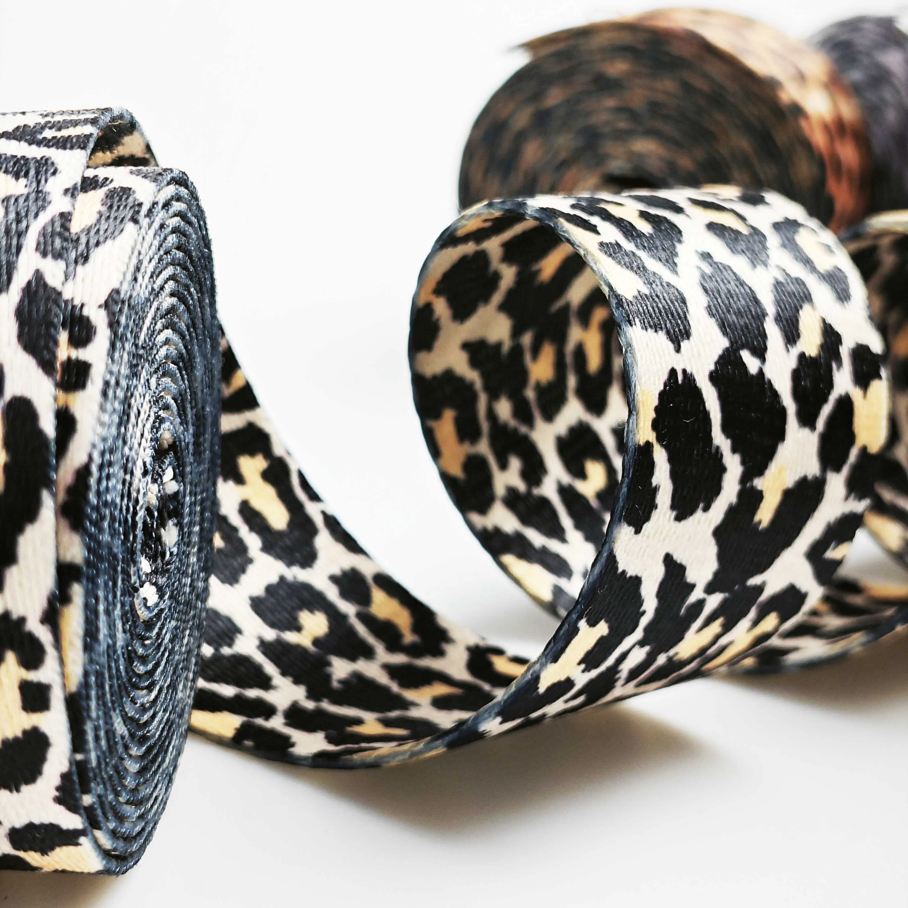 3 Yard 1.5 inch/3.80cm Floral Heat-transfer Printing Leopard Nylon Webbing Strap For Purse Bag DIY Crafting