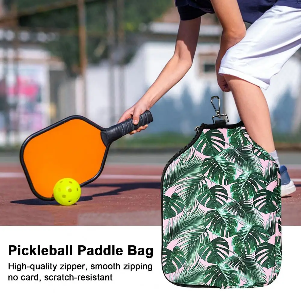 Universal Pickleball Paddle Cover With Pocket Zipper Closure Waterproof Wear Resistant Pickleball Paddle Racket Protector Case