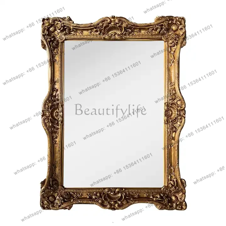 YJ New Ornate Luxury Baroque Wooden Extra Large Interior Vintage Classic Frame Floor Oversize Mirror