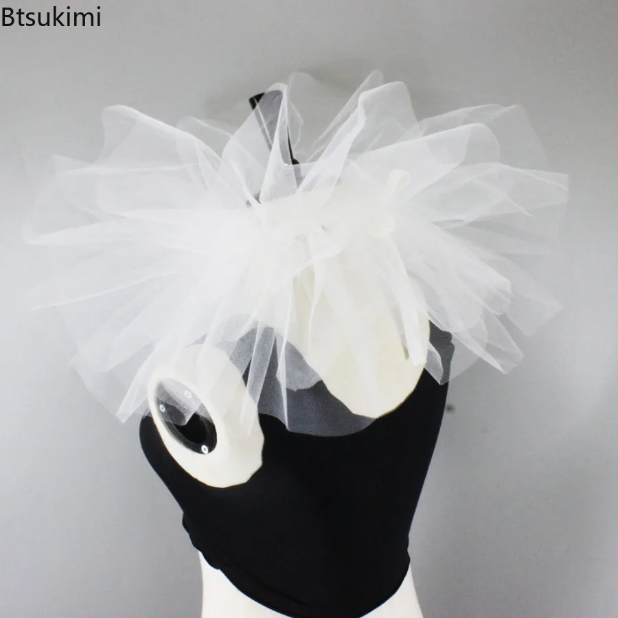 خمر شبكة رقيق وهمية طوق السيرك الإدواردي زي الدعائم مهرج حزين طوق الرقبة هالوين تأثيري الملابس والاكسسوارات