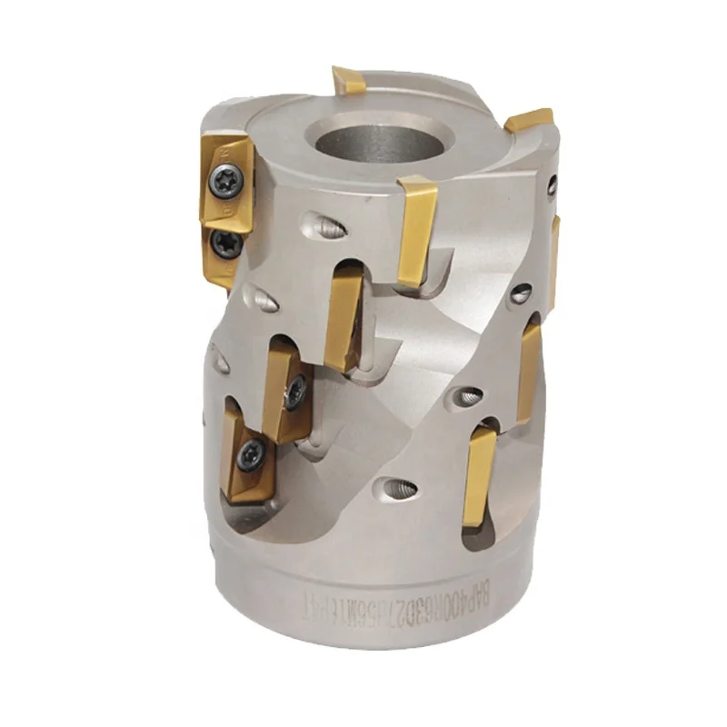 Helical corn face milling cutter w/APMT inserts Multi-blade indexable, cutting dia 63mm, connection dia 27mm