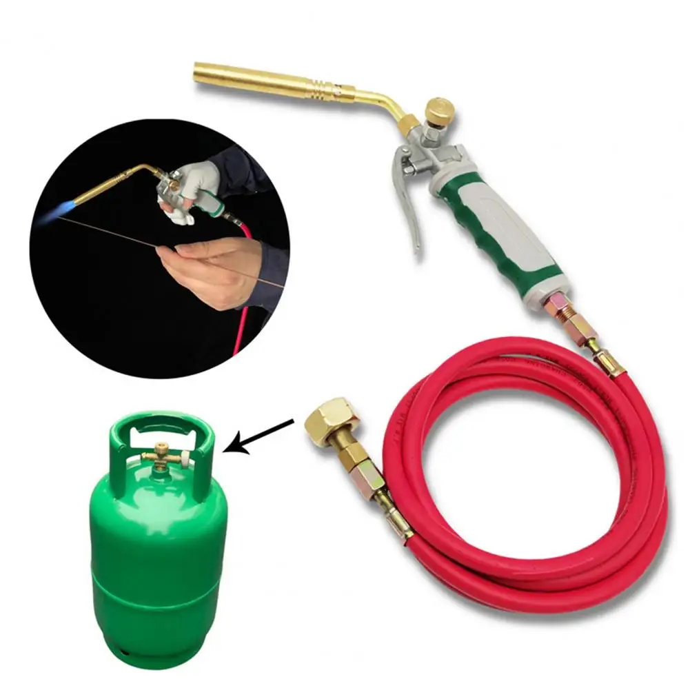 Soplete de fontanero con manguera de goma de 1.6m, encendido por gatillo, para propano y butano, para soldar y soldadura fuerte