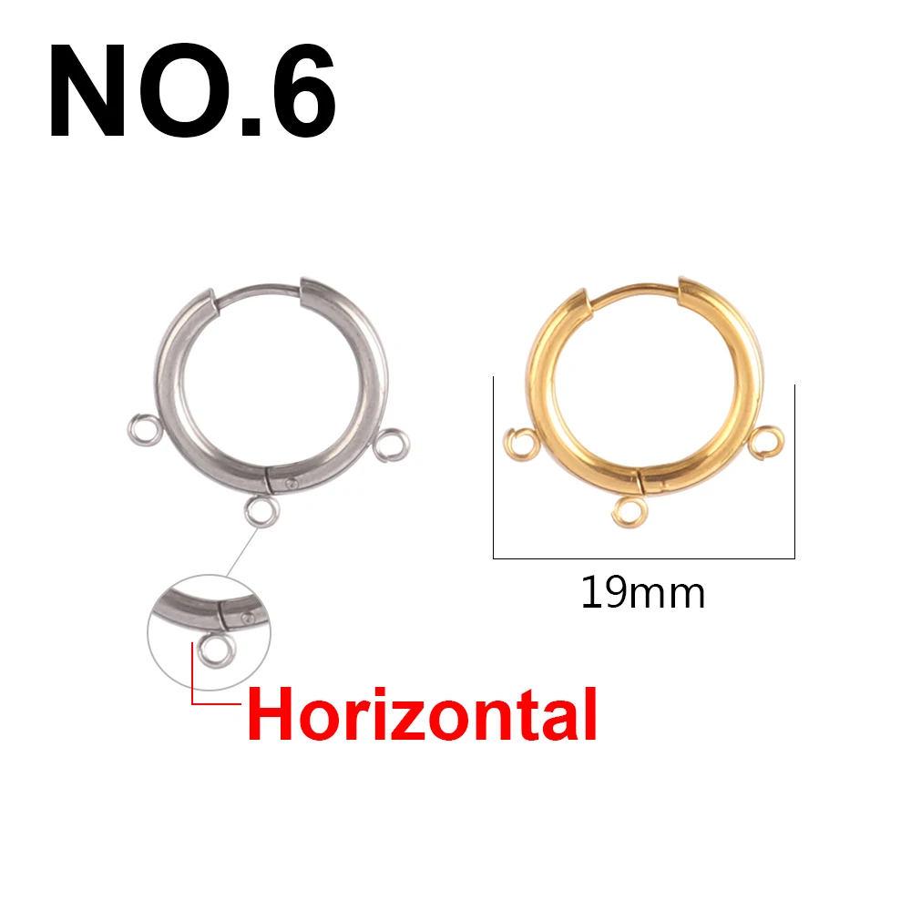 10pcs 316L Stainless Steel Earring Hooks with Loops