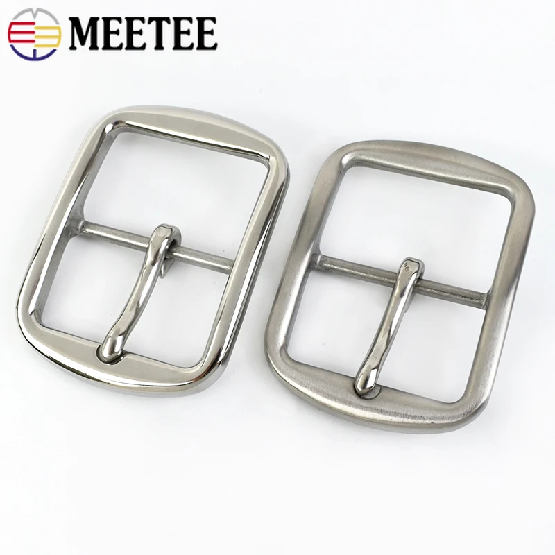 Meetee 40*52mm Stainless Steel Pin Belt Buckles Men\'s Leisure Waistband Buckle DIY Jeans Clothes Belts Decor Sewing Accessories