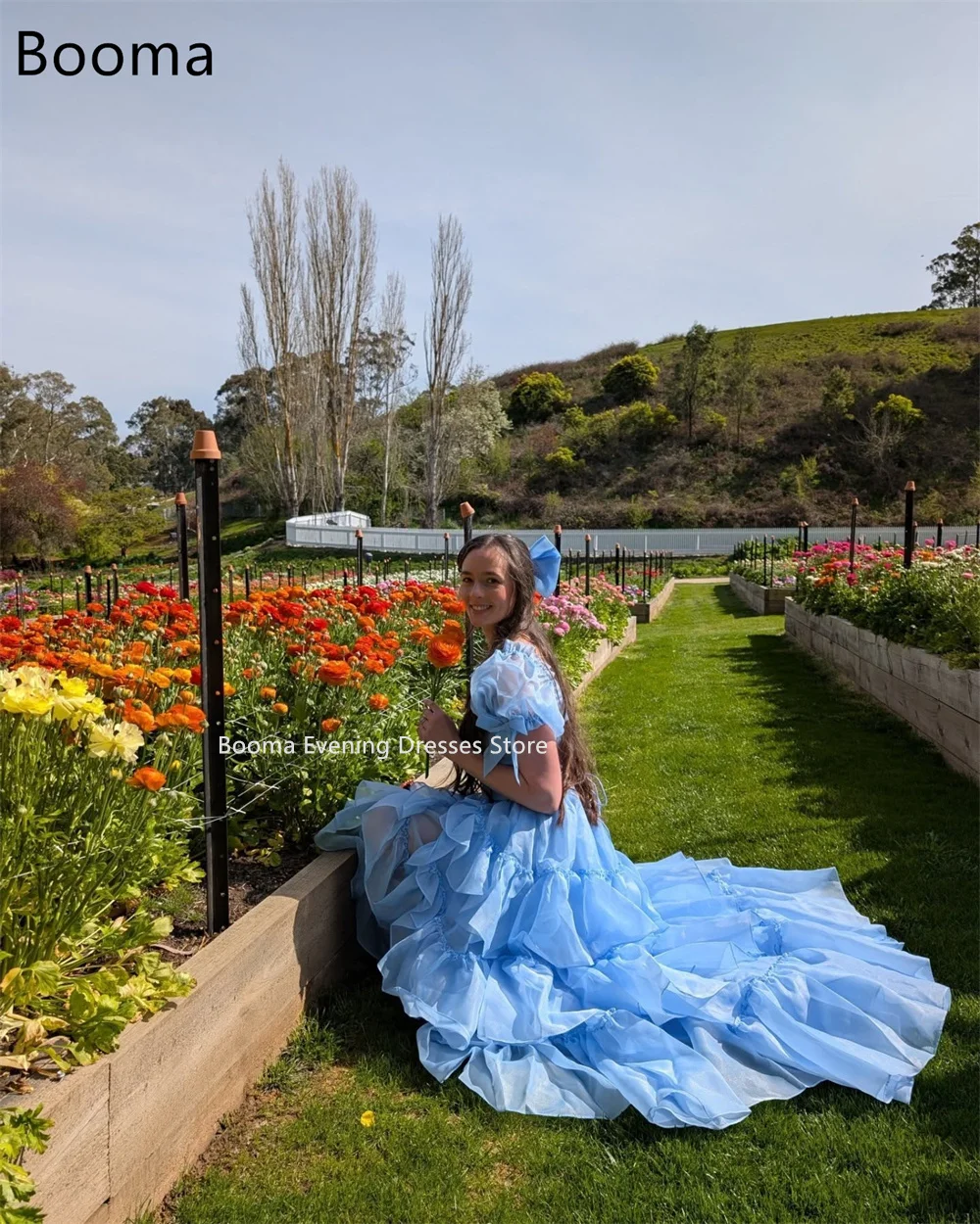 Booma A-lijn Klassieke Bule Avondjurken Formele Partij Jassen voor Vrouwen Lange Plooi Elegante Prom Gown Aanpassen 2025
