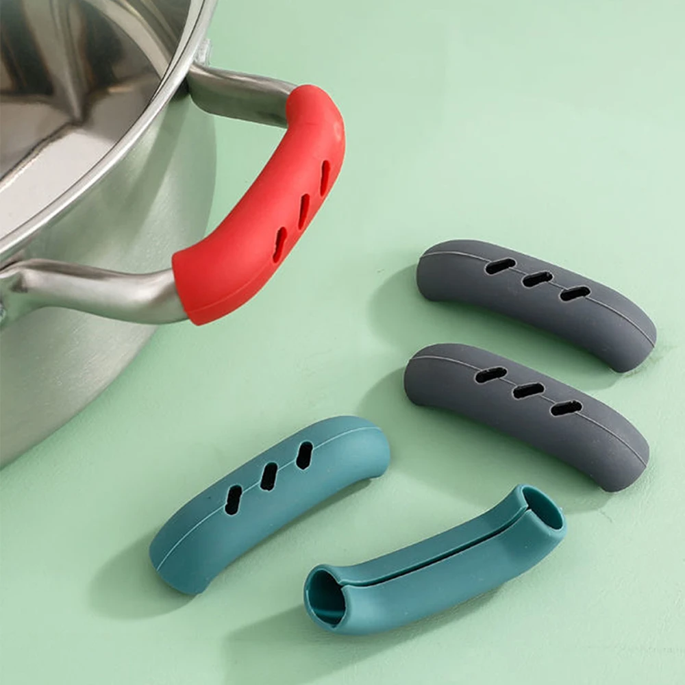 

2Pcs Silicone Pan Handle Cover Heat Insulation Assist Handle Holder Grip Sleeve Kitchen Gadgets