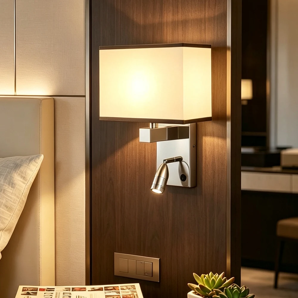 applique-murale-led-avec-abat-jour-en-tissu-design-simple-a-double-source-lumineuse-projecteur-de-lecture-led-reglable-3w-eclairage-de-chevet-pour-chambre-a-coucher