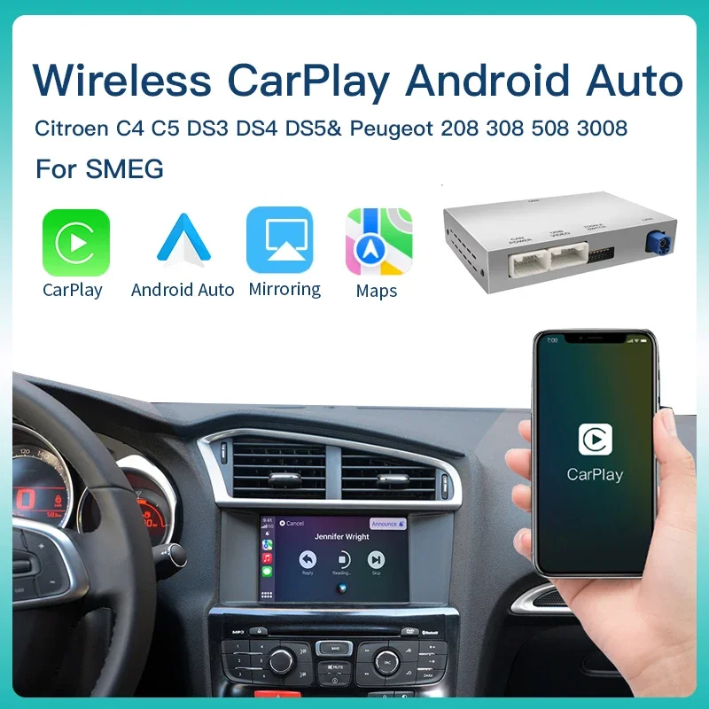 For Peugeot Citroen SMEG NAC Picasso for Peugeot 308 508 208 3008 Wireless Carplay Android Auto Ｍodule Box Mirror Link accessori