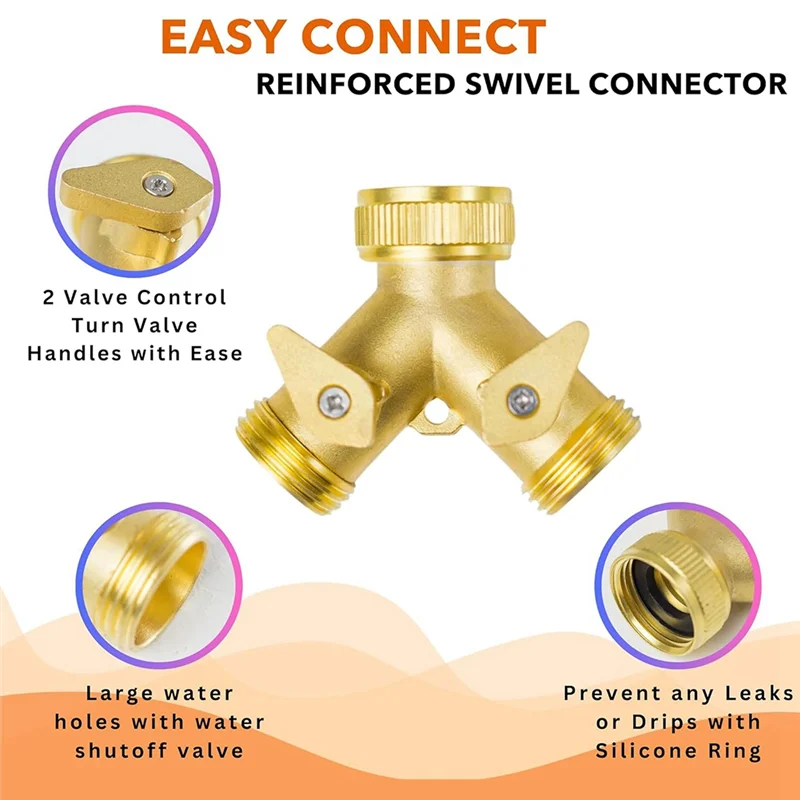 

RMWIN-2-контактный разъем садового шланга для наружного крана, разветвитель крана, Y-образный разветвитель шланга