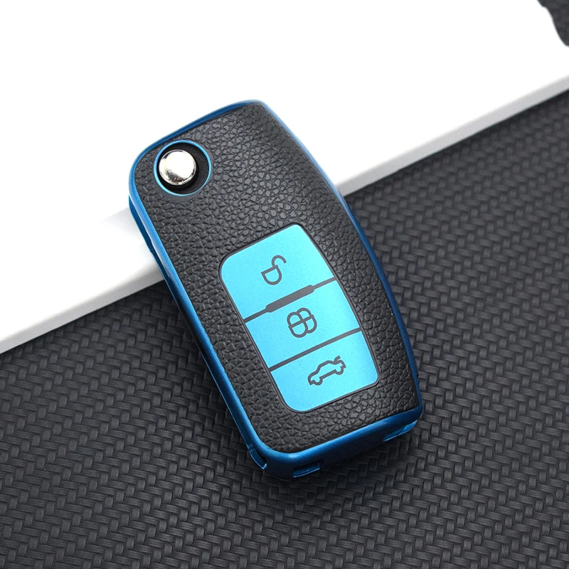 For Ford Fiesta Focus 2 Ecosport Kuga Escape Falcon B-Max C-Max Eco Sport Galaxy TPU Leather Car Key Case Cover Shell Fob Holder