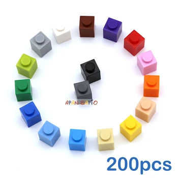 200 stks DIY Bouwstenen Dikke Figuren Bricks 1x1 Dots Educatief Creatief Compatibel Met 3005 Plastic Speelgoed voor Kinderen