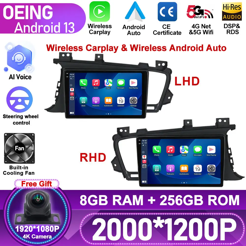 

For Kia K5 Optima 3 TF 2011 - 2015 RHD Android Car Multimedia Player GPS Navigation 2din Auto Radio Autoradio 5GHZ WIFI SWC BT