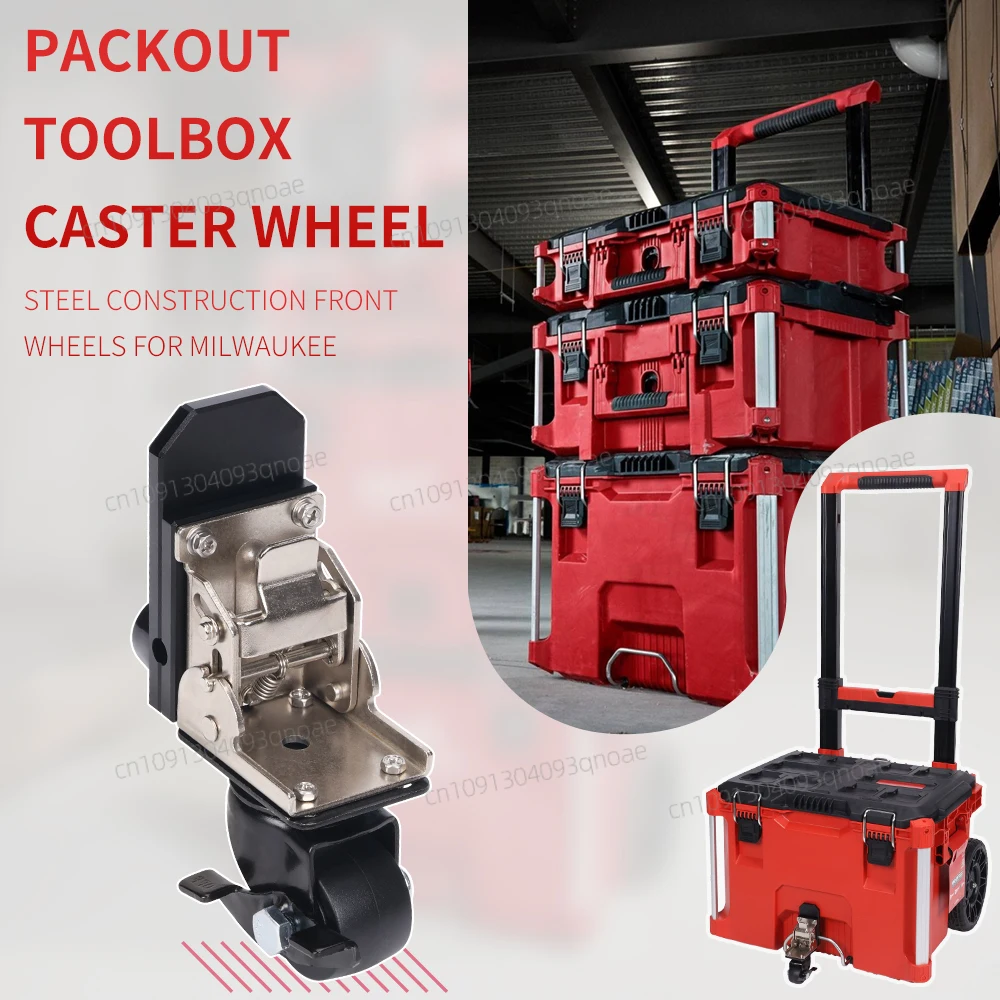 

Steel Construction Front Wheels Packout Rolling Tool Box Caster Wheel Effortless Sliding Smooth Navigation Foldable Design