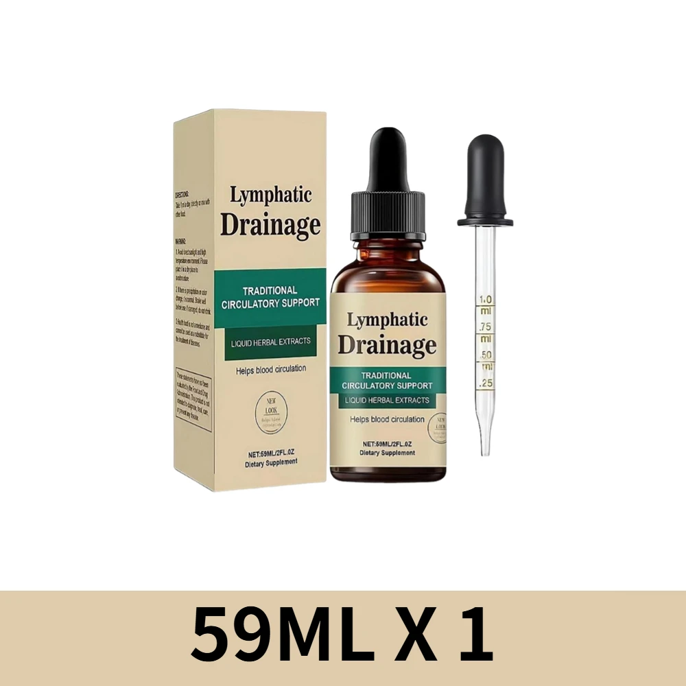 1-10Box Lymfedrainagedruppels 59ml, natuurlijke kruidenextracten voedingssupplement voor unisex circulatietoereikende ondersteuning verlichting zwelling