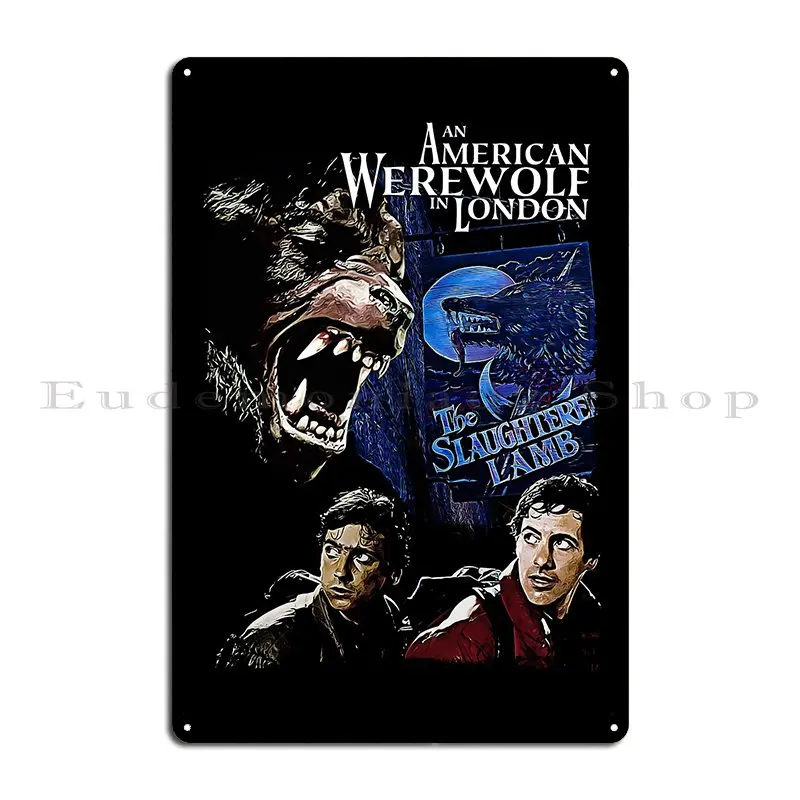 An American Werewolf In London Metal Plaque Poster Wall Cave Designs Garage Decoration Decoration Cinema Tin Sign Poster