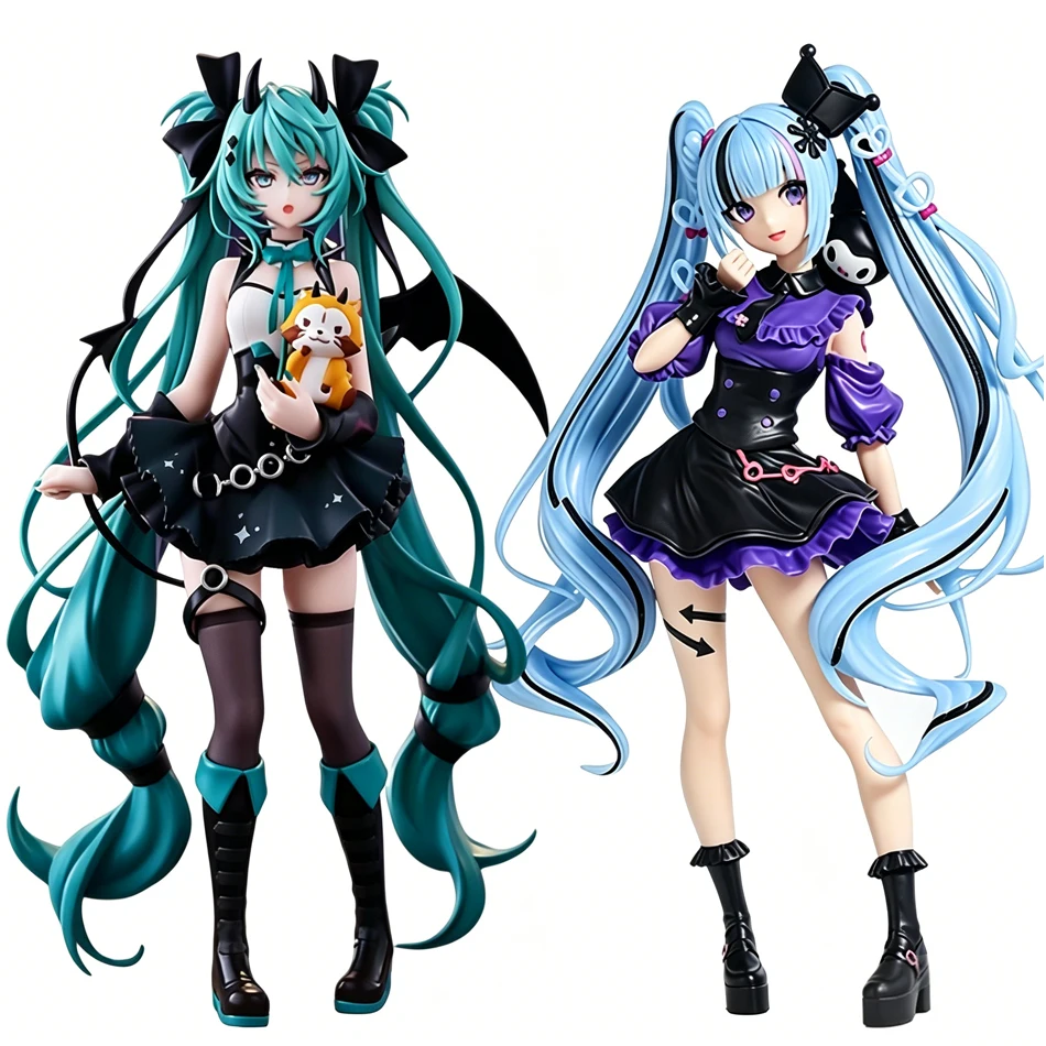 Heiße Anime-Figur 21cm Hatsune Miku Stehende Pose Serie Teuflisch Süße Actionfigur PVC-Spielzeug Desktop-Sammlerstück Geschenke Auf Lager
