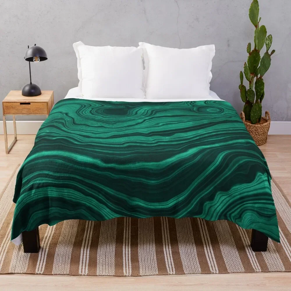 

Malachite Texture 01 Throw Blanket Stain Resistant Cozy Warm Blanket