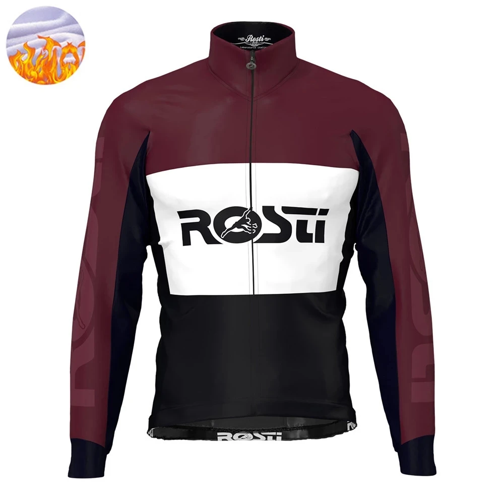 Rosti Winter Cycling Wear Mens Cycling Jacket Mountain Bike Thermal Long Sleeve Outdoor Warm Clothing Maillot Ciclismo Hombre