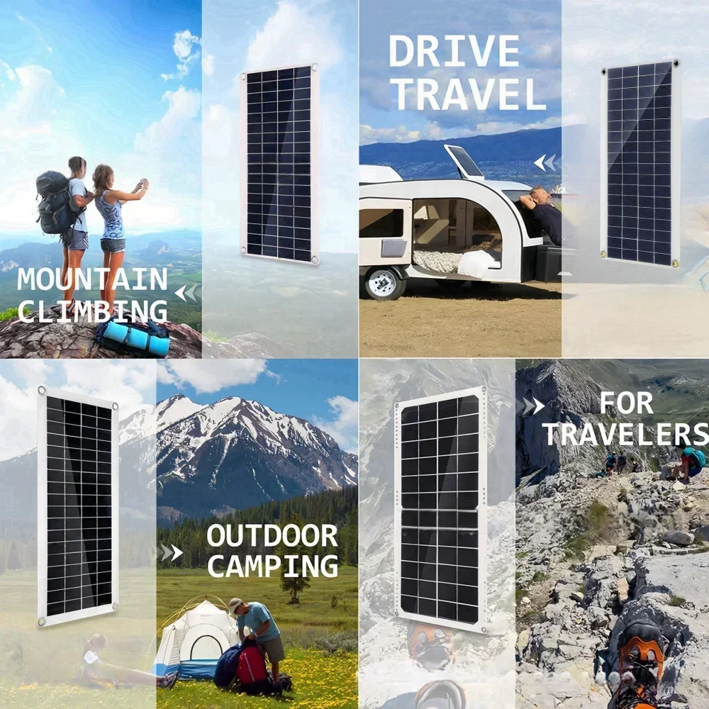 EESBAO Solar Panel Set Is Suitable for RV Camping 5V USB Mobile Phone MP3 Charger Outdoor Emergency Battery Power 100A image 5