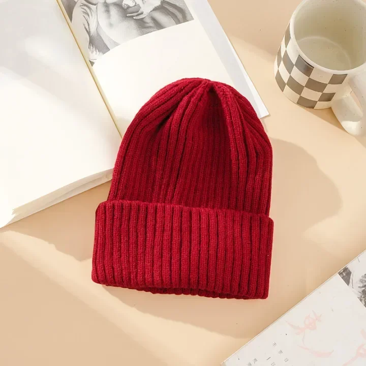 Fashion Girl Soft Warm Fluffy Solid Color Winter Hat for Women Autumn Knitted Hat Skullies Beanies Female Bonnet Woman Knit Cap