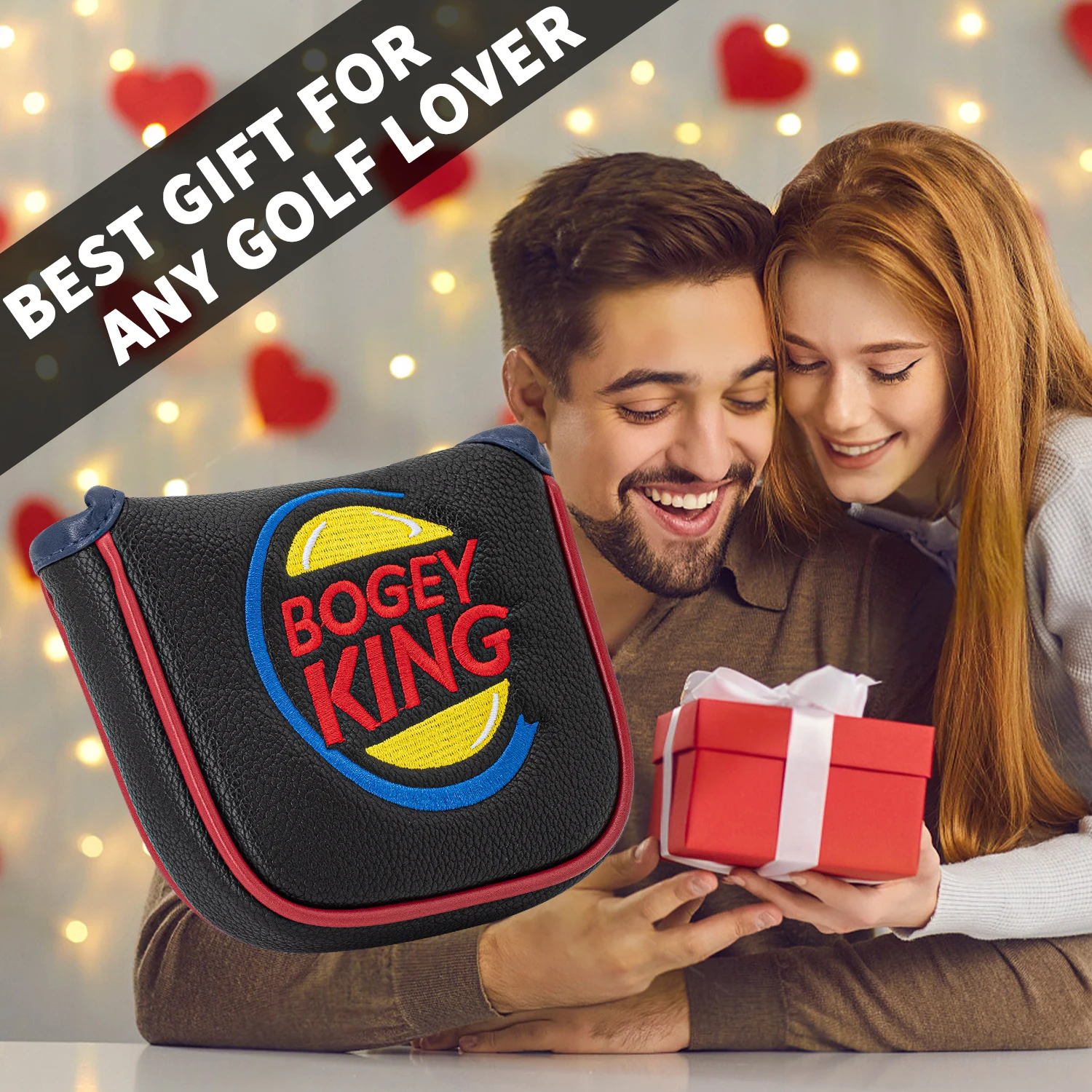 KING Golf Club Protective Cover, Golf Putter Cover, PU Material, Available in Black and White, Magnetic Closure view 6