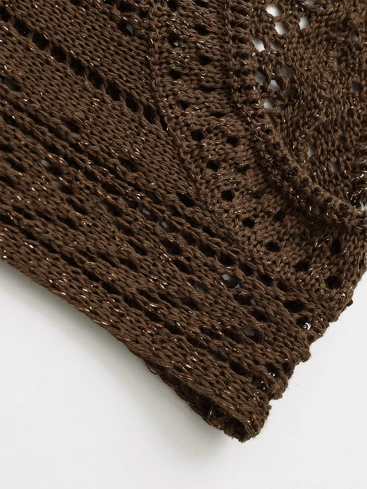 เทรนด์แฟชั่นสตรีใหม่ในช่วงฤดูร้อนสไตล์ยุโรปและอเมริกาชุดถักคอกลมแขนกุดเรียบง่ายทุกการแข่งขัน