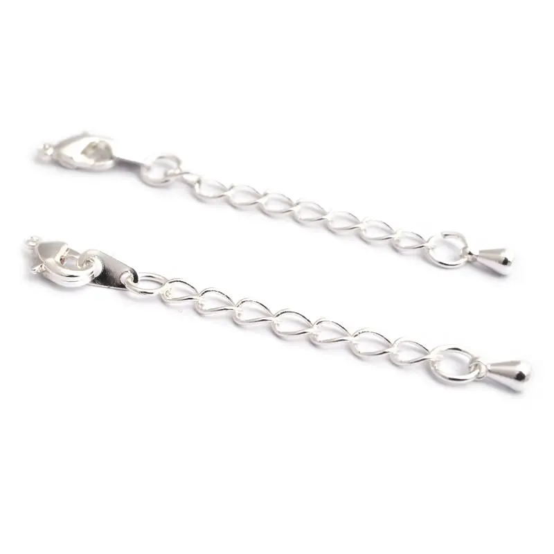 10PCS Full length 50MM or 84MM 18K Gold Color Plated Brass Extender Chain with Lobster Clasps High Quality Jewelry Accessories