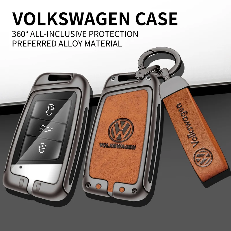 Metal Car Key Cover Case Holder Shell Protection For VW Volkswagen Passat B8 Magotan For Skoda Kodiaq Superb A7 Accessories