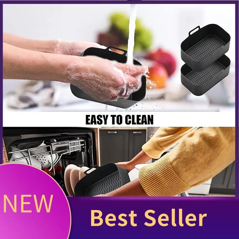 

A01M-Air Fryer Liners For Ninja Air Fryer Dual, Reusable Air Fryer Silicone Liner For Ninja Air Fryer ,Black