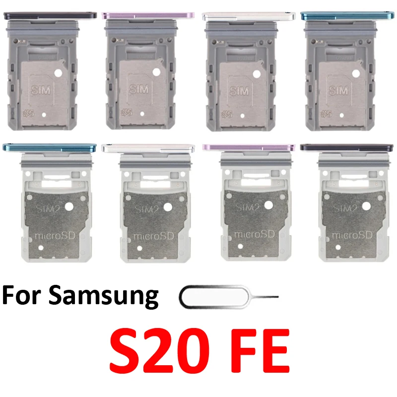 For Samsung Galaxy S20 FE 4G 5G G780 G781 Phone SIM Tray Micro SD Chip Card Slot Drawer Holder Pocket Single Dual SIM Parts