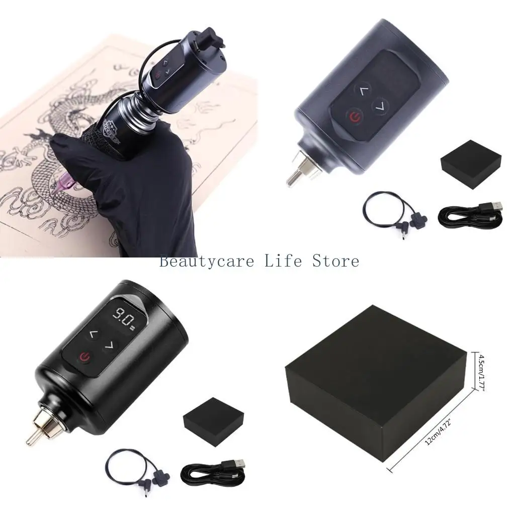 

652C 1400mAh Cordless Tattoo Power Supply Microblading Tattoo Pen Battery RCA Interfaces for Tattoo Machine Tattoo Body