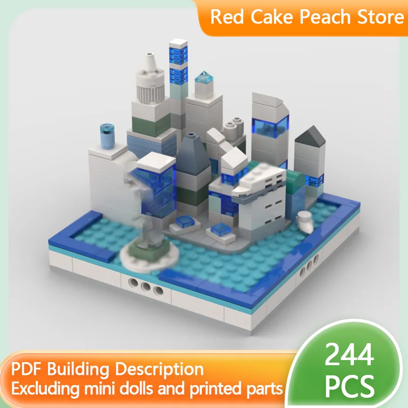 

City Street View Model MOC Building Bricks Mini City New York Modular Technology Children Holiday Gifts Assemble Toys Suit