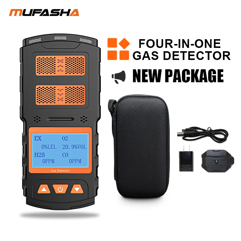 Mufasha Detector de Gás Portátil Indústria Multi Gás Meter ex o2 H2s co